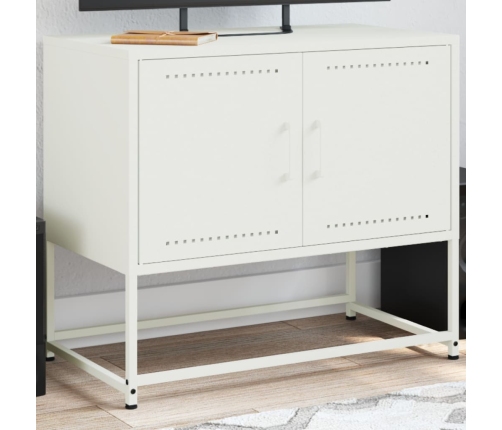 Mueble para TV de acero blanco 68,5x39x60,5 cm