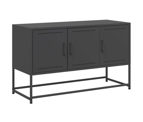 Mueble para TV de acero negro 100,5x39x60,5 cm