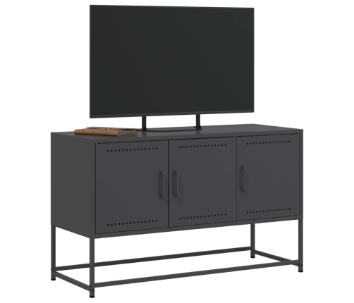 Mueble para TV de acero negro 100,5x39x60,5 cm