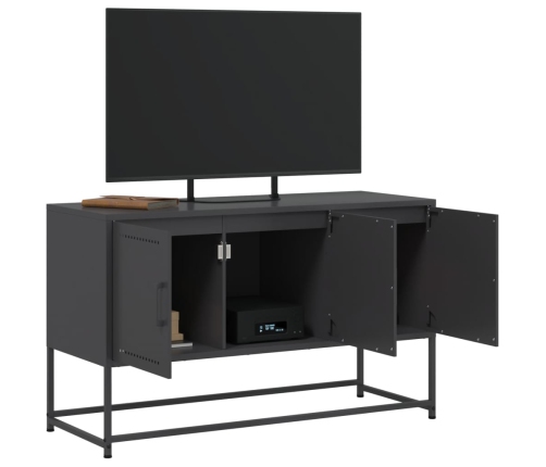 Mueble para TV de acero negro 100,5x39x60,5 cm