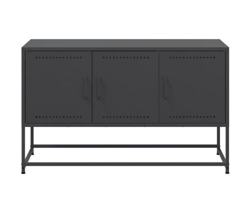 Mueble para TV de acero negro 100,5x39x60,5 cm