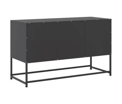 Mueble para TV de acero negro 100,5x39x60,5 cm