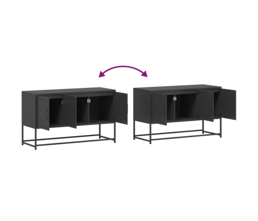 Mueble para TV de acero negro 100,5x39x60,5 cm