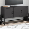 Mueble para TV de acero negro 100,5x39x60,5 cm