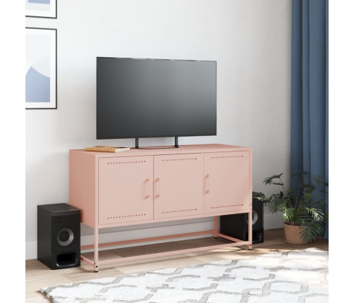 Mueble para TV de acero rosa 100,5x39x60,5 cm