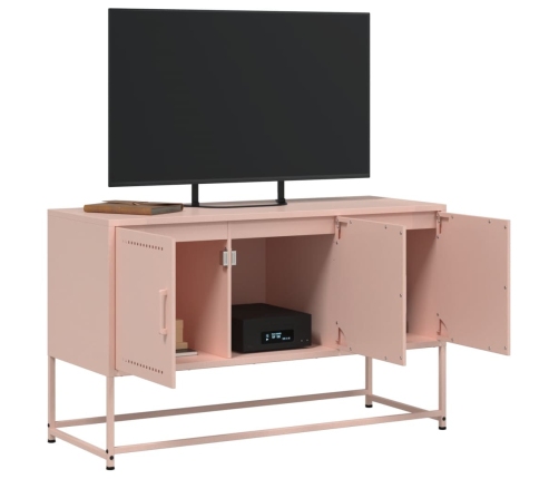 Mueble para TV de acero rosa 100,5x39x60,5 cm