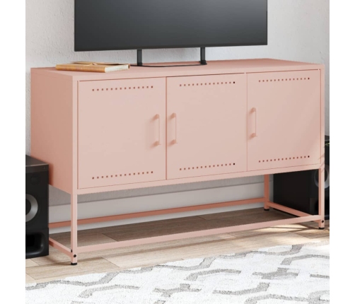 Mueble para TV de acero rosa 100,5x39x60,5 cm