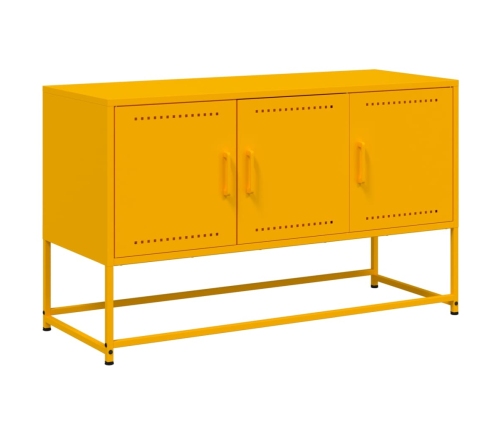 Mueble para TV de acero amarillo mostaza 100,5x39x60,5 cm