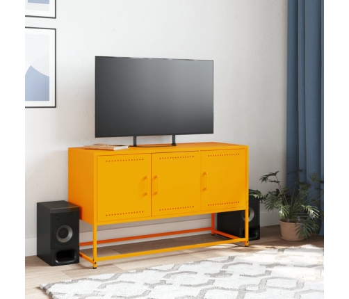 Mueble para TV de acero amarillo mostaza 100,5x39x60,5 cm