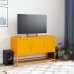 Mueble para TV de acero amarillo mostaza 100,5x39x60,5 cm