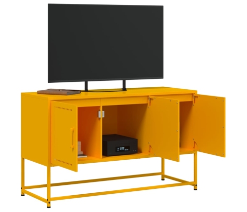 Mueble para TV de acero amarillo mostaza 100,5x39x60,5 cm