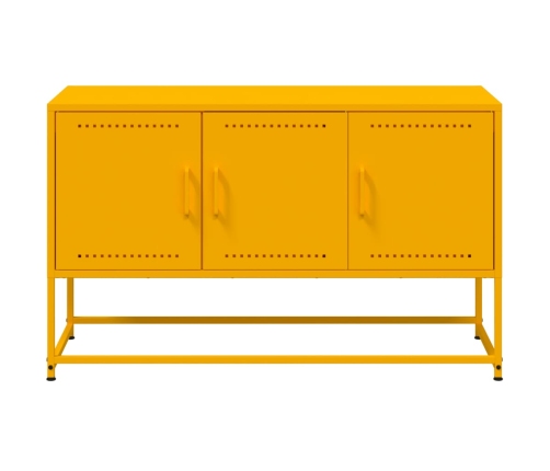 Mueble para TV de acero amarillo mostaza 100,5x39x60,5 cm