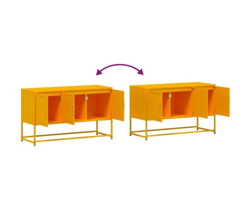 Mueble para TV de acero amarillo mostaza 100,5x39x60,5 cm