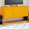 Mueble para TV de acero amarillo mostaza 100,5x39x60,5 cm