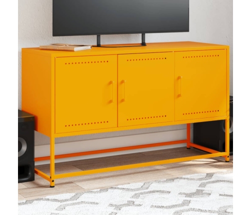 Mueble para TV de acero amarillo mostaza 100,5x39x60,5 cm