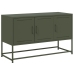 Mueble para TV de acero verde oliva 100,5x39x60,5 cm