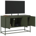 Mueble para TV de acero verde oliva 100,5x39x60,5 cm