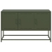 Mueble para TV de acero verde oliva 100,5x39x60,5 cm