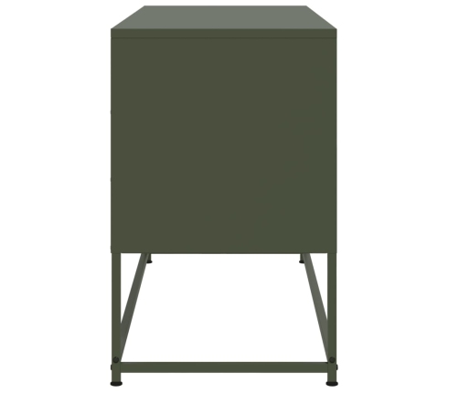 Mueble para TV de acero verde oliva 100,5x39x60,5 cm