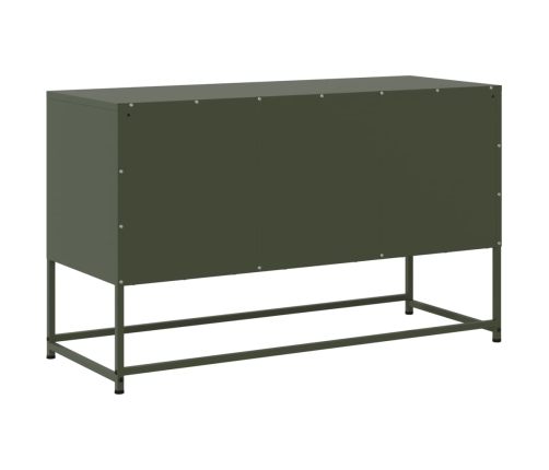 Mueble para TV de acero verde oliva 100,5x39x60,5 cm