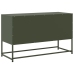 Mueble para TV de acero verde oliva 100,5x39x60,5 cm