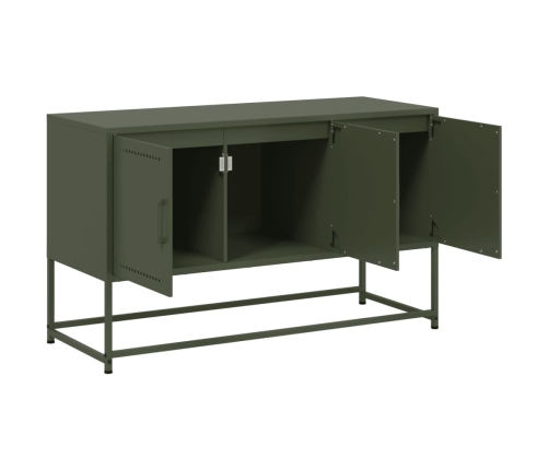 Mueble para TV de acero verde oliva 100,5x39x60,5 cm