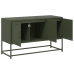 Mueble para TV de acero verde oliva 100,5x39x60,5 cm