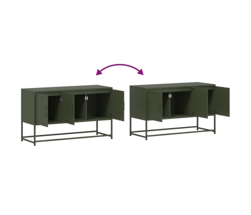 Mueble para TV de acero verde oliva 100,5x39x60,5 cm