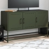 Mueble para TV de acero verde oliva 100,5x39x60,5 cm