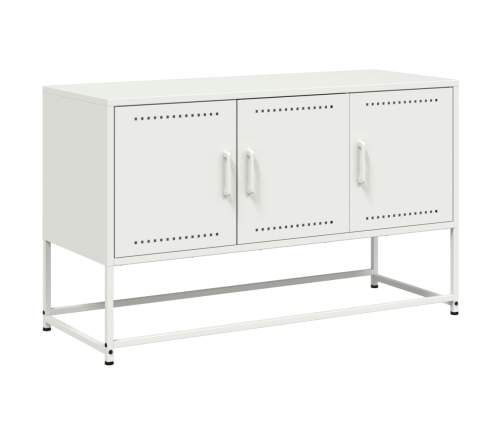 Mueble para TV de acero blanco 100,5x39x60,5 cm