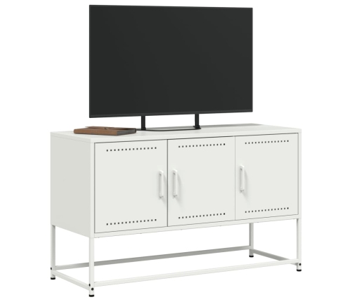 Mueble para TV de acero blanco 100,5x39x60,5 cm