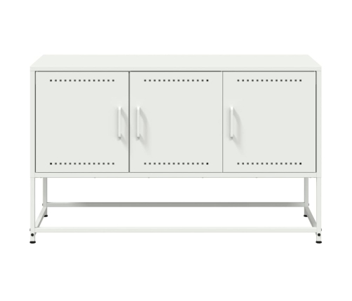 Mueble para TV de acero blanco 100,5x39x60,5 cm