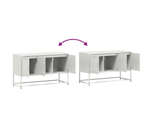 Mueble para TV de acero blanco 100,5x39x60,5 cm