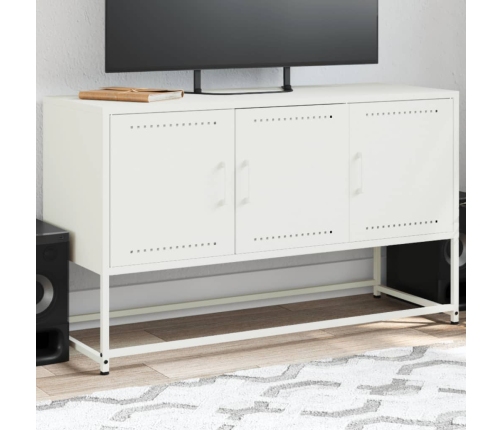 Mueble para TV de acero blanco 100,5x39x60,5 cm