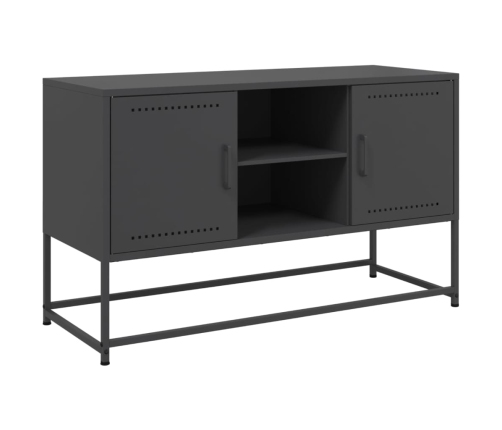 Mueble para TV de acero negro 100,5x39x60,5 cm