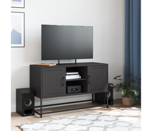 Mueble para TV de acero negro 100,5x39x60,5 cm