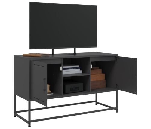 Mueble para TV de acero negro 100,5x39x60,5 cm