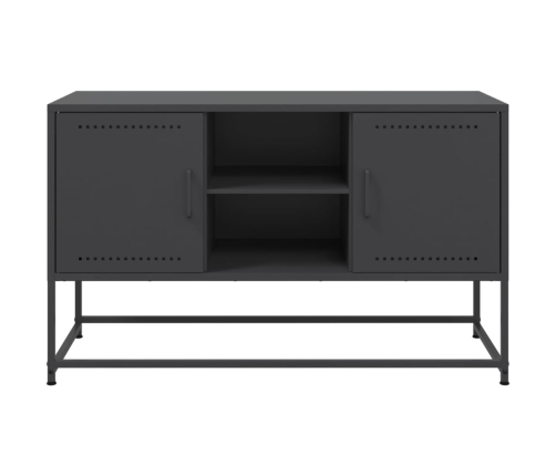 Mueble para TV de acero negro 100,5x39x60,5 cm