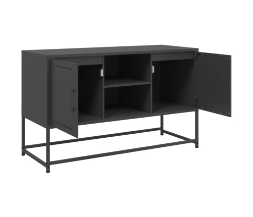 Mueble para TV de acero negro 100,5x39x60,5 cm