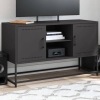 Mueble para TV de acero negro 100,5x39x60,5 cm