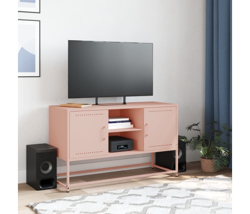 Mueble para TV de acero rosa 100,5x39x60,5 cm