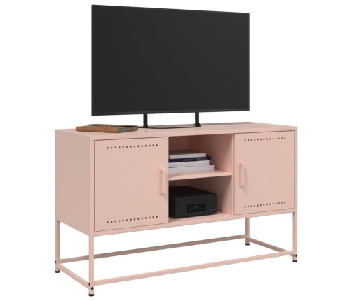 Mueble para TV de acero rosa 100,5x39x60,5 cm