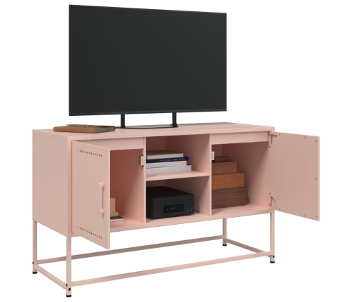 Mueble para TV de acero rosa 100,5x39x60,5 cm