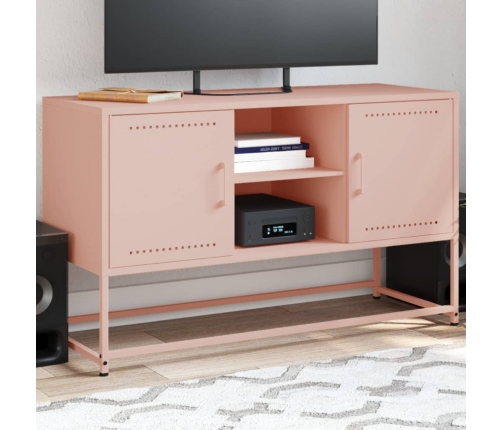 Mueble para TV de acero rosa 100,5x39x60,5 cm