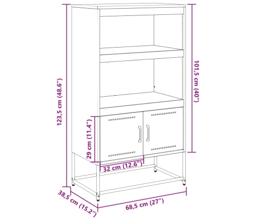 Mueble para TV de acero gris antracita 100,5x39x60,5 cm