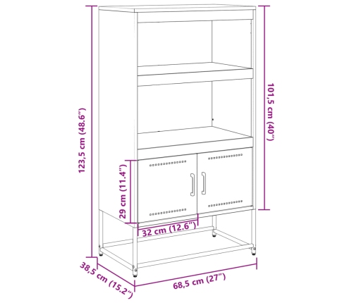 Mueble para TV de acero amarillo mostaza 100,5x39x60,5 cm