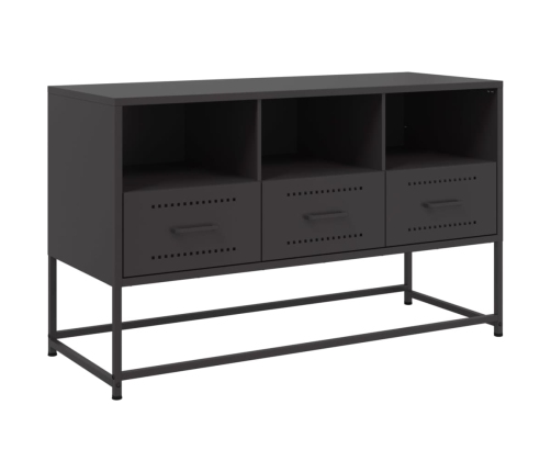 Mueble para TV de acero negro 100,5x39x60,5 cm