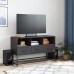 Mueble para TV de acero negro 100,5x39x60,5 cm