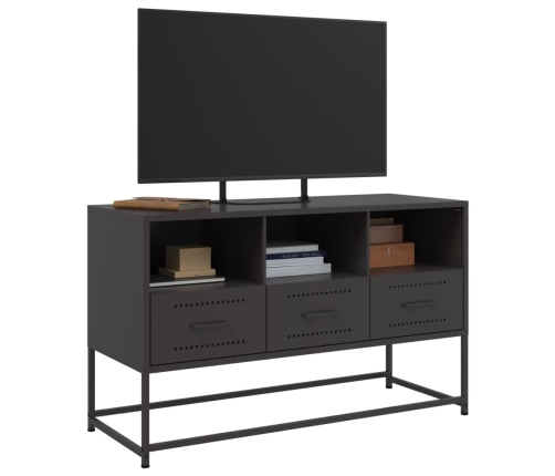 Mueble para TV de acero negro 100,5x39x60,5 cm