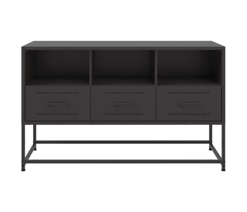 Mueble para TV de acero negro 100,5x39x60,5 cm